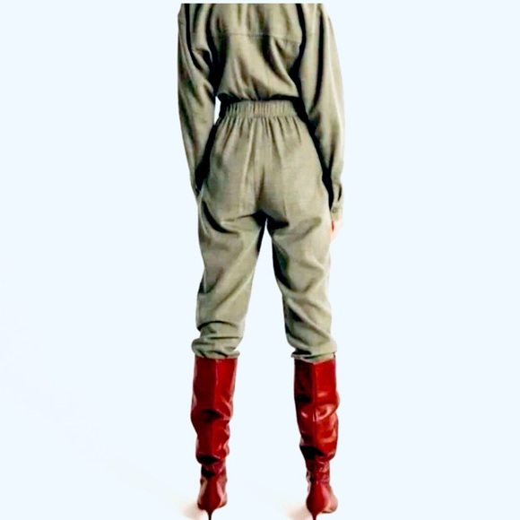 ABERCROMBIE & FINCH Green Utility Jumpsuit with Belted Waist - Picture 4 of 5